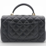 Mini Top Handle Rectangular Flap Black