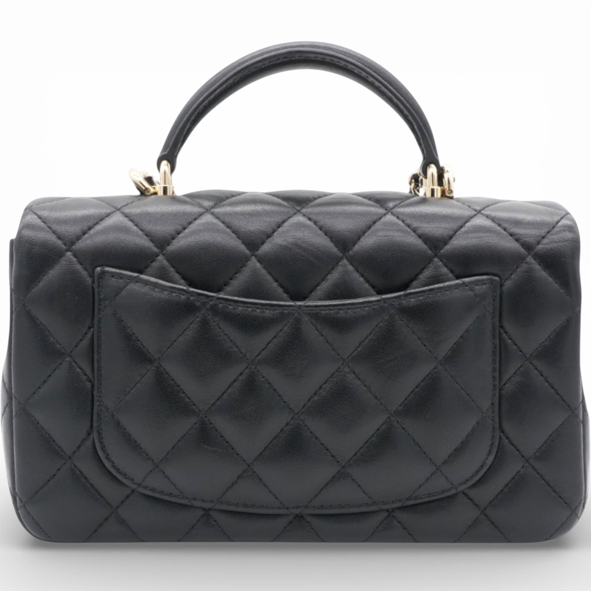 Mini Top Handle Rectangular Flap Black