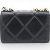 Lambskin Quilted Chanel 19 Wallet On Chain WOC Black