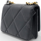 Lambskin Quilted Chanel 19 Wallet On Chain WOC Black