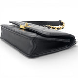 Lambskin Quilted Chanel 19 Wallet On Chain WOC Black