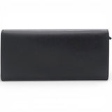 Black Leather Logo Multifunction Wallet on Chain