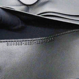 Black Leather Logo Multifunction Wallet on Chain