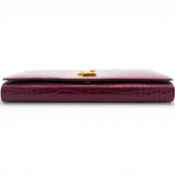 Burgundy Croc Embossed Leather Kate Woc