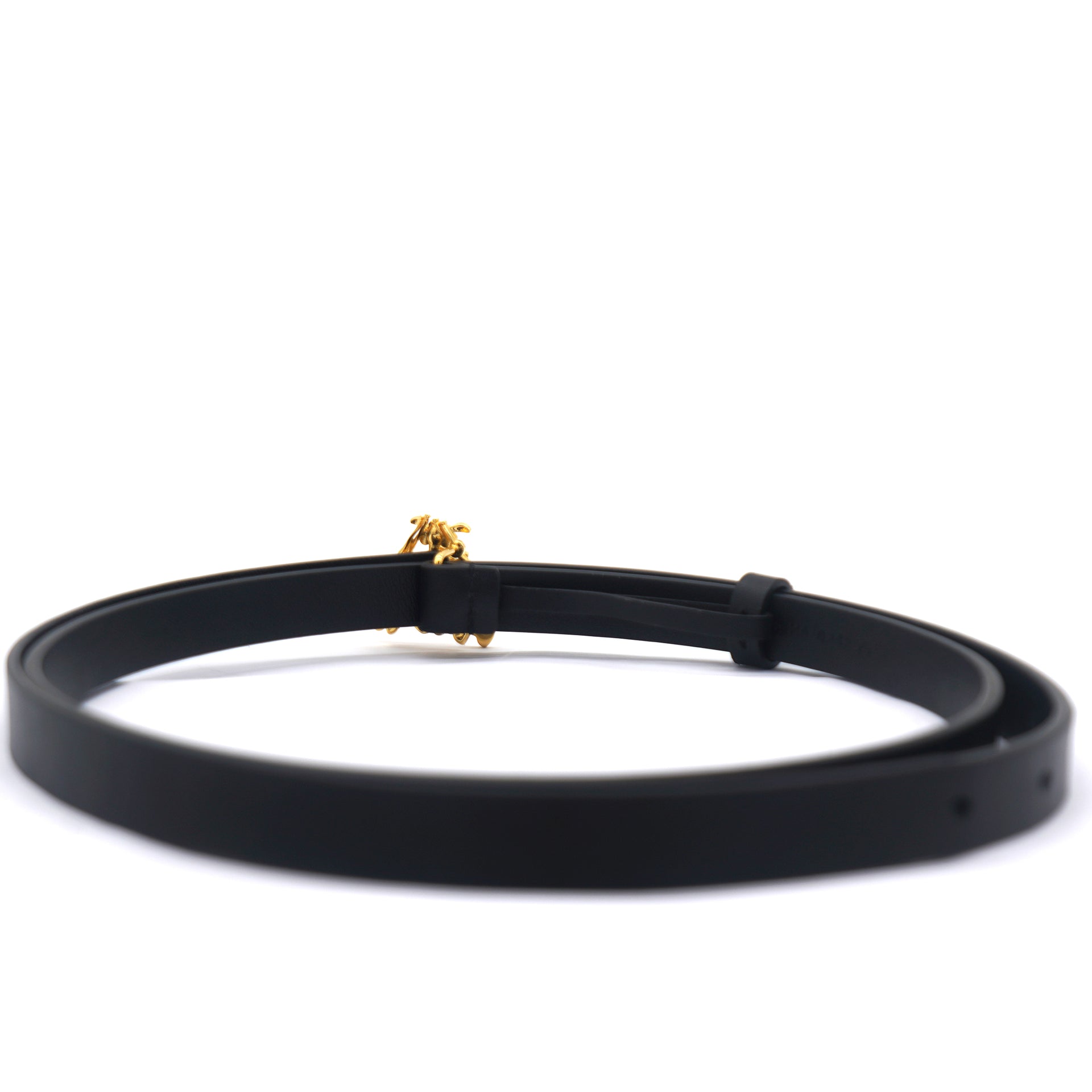 Calfskin Crystal Bee Triple Loop Bracelet Black 75 15mm