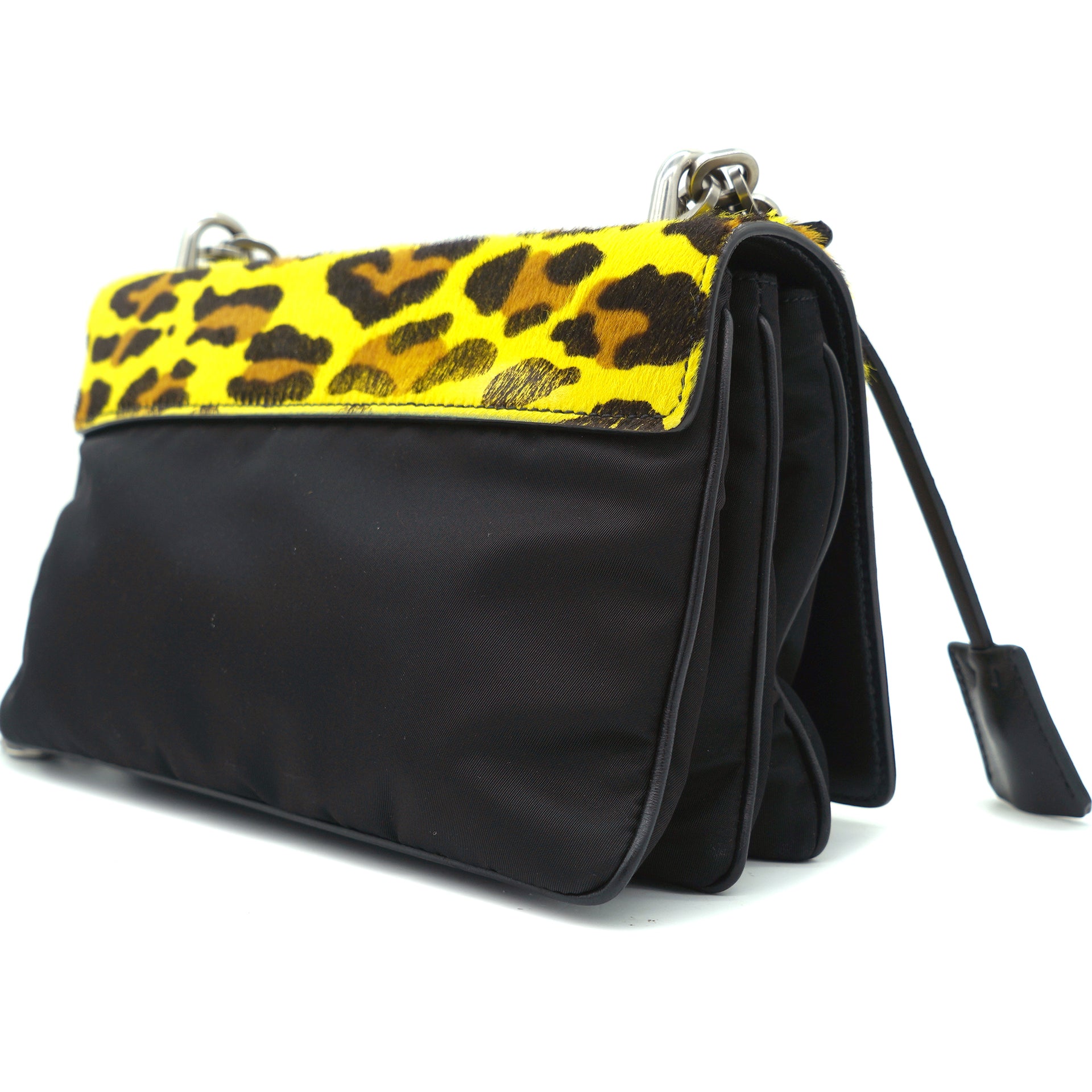 Cavallino and Glace Flap Bag Black