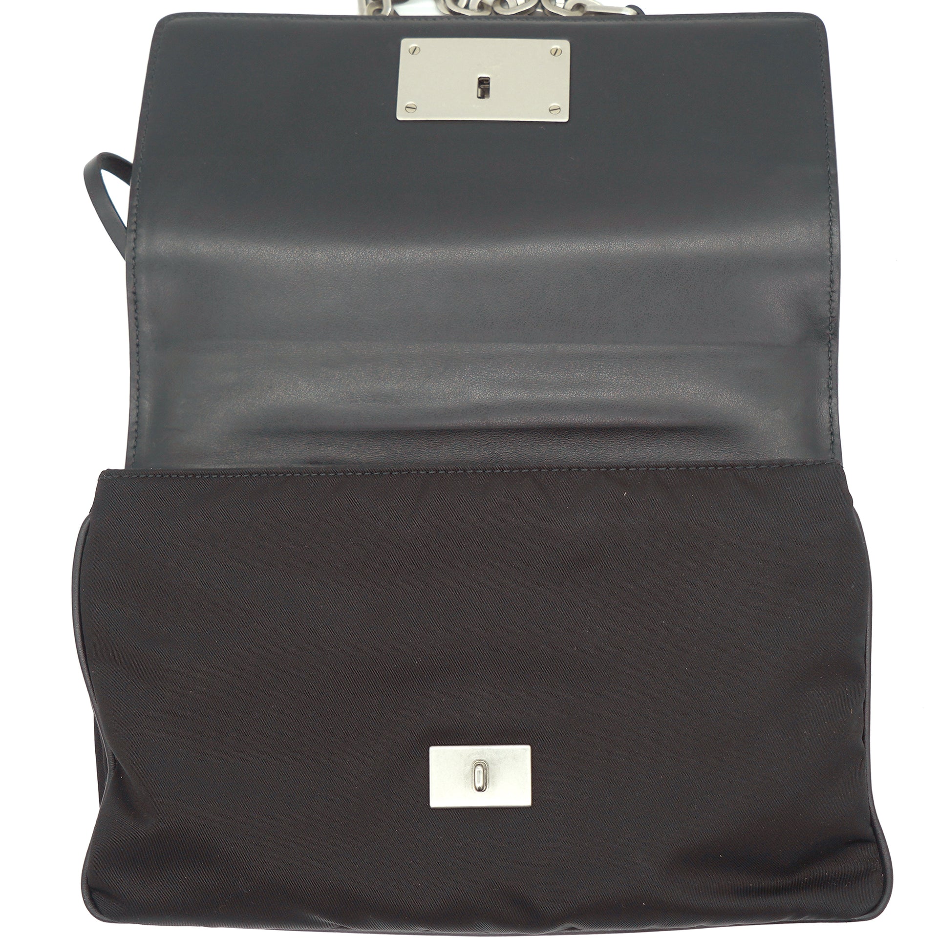 Cavallino and Glace Flap Bag Black
