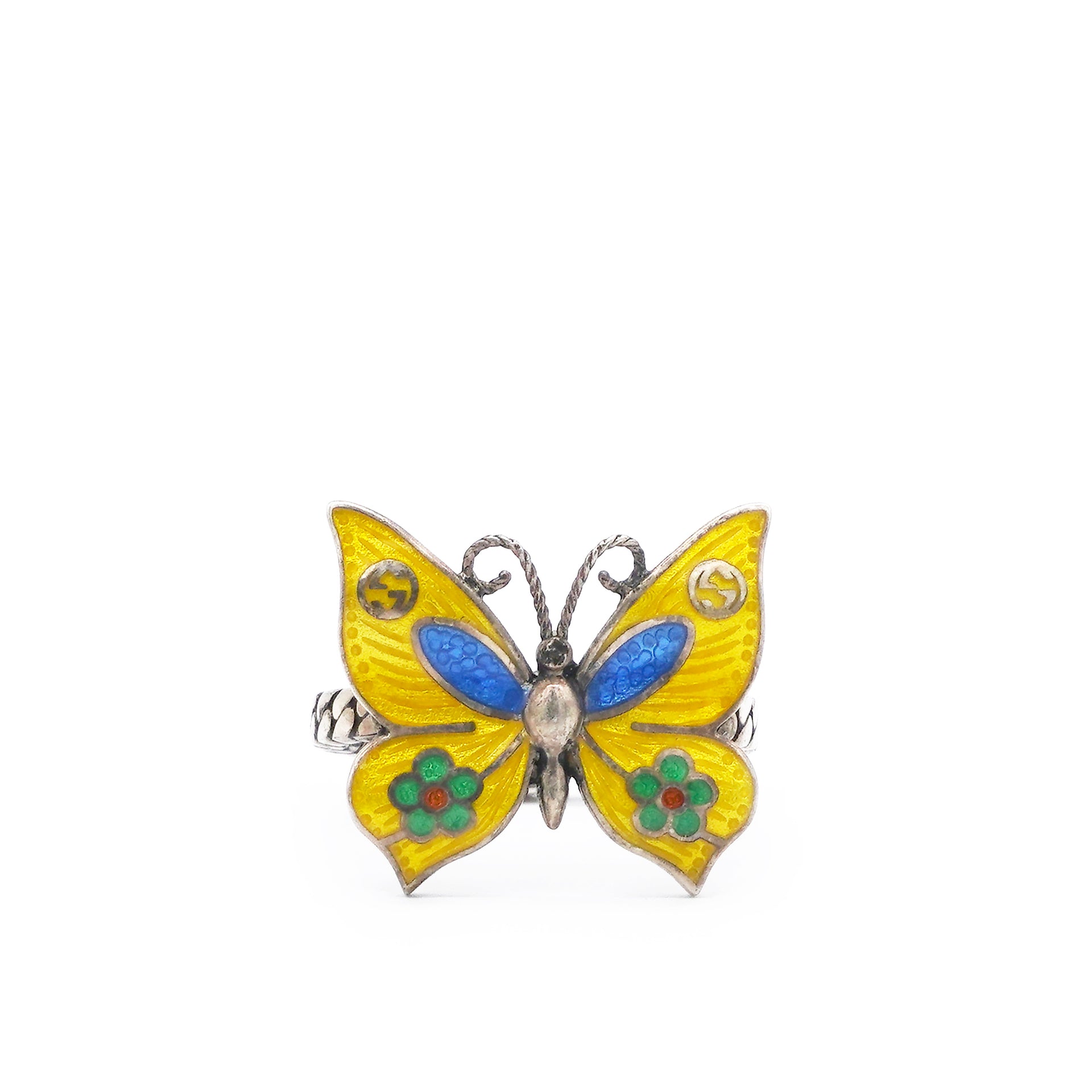 Enamel Butterfly Cocktail Ring Size53/S