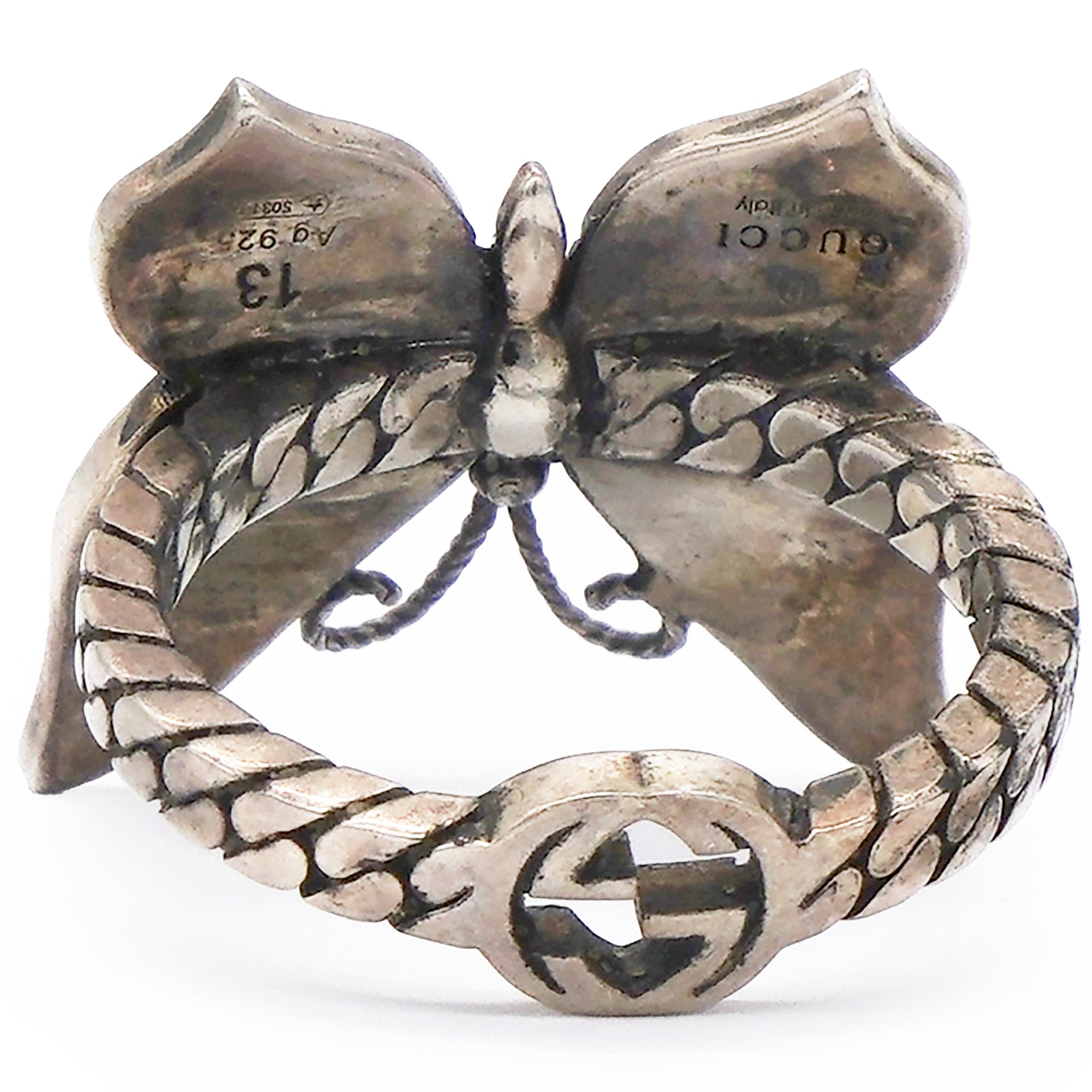 Enamel Butterfly Cocktail Ring Size53/S