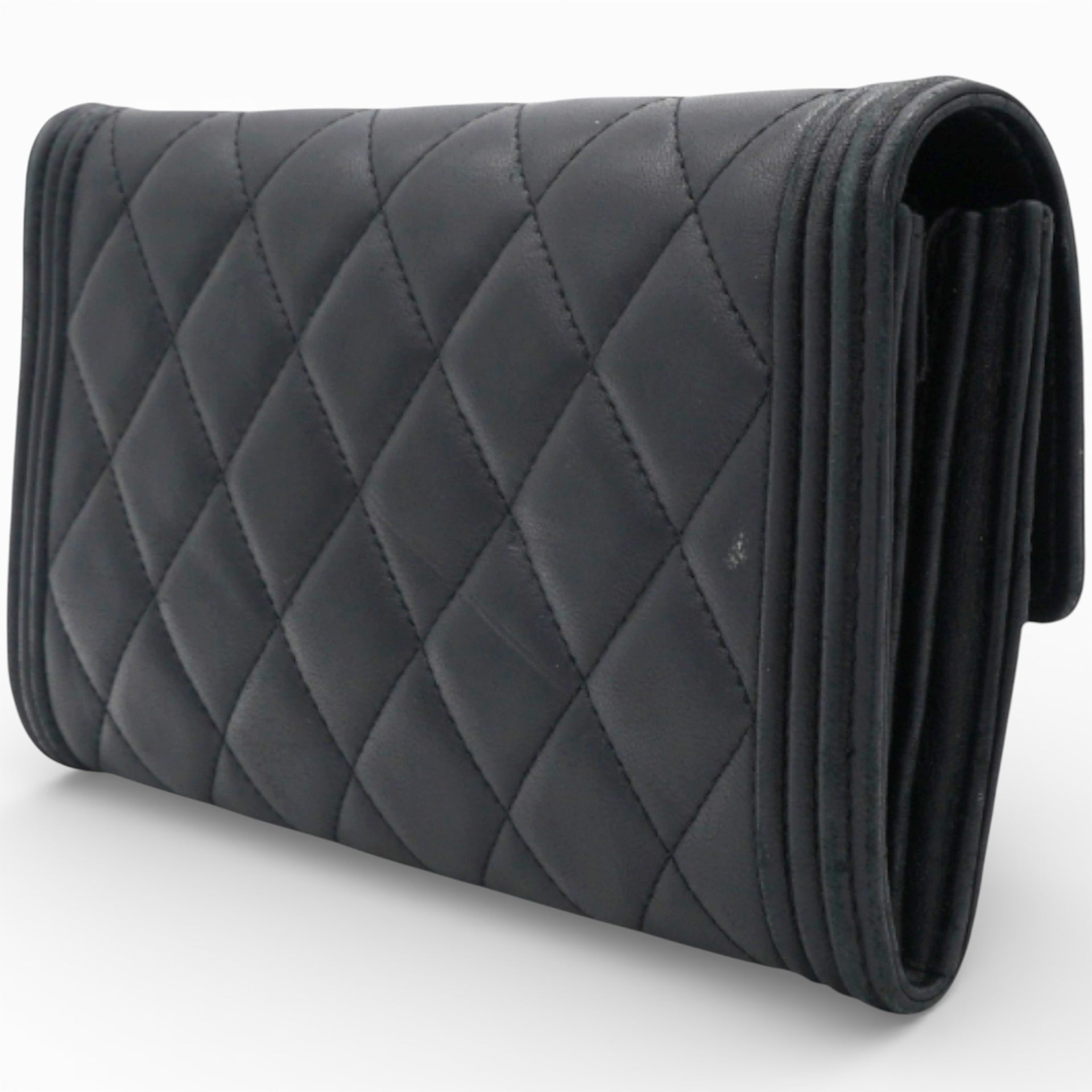 Leboy Long Wallet In Black Lambskin