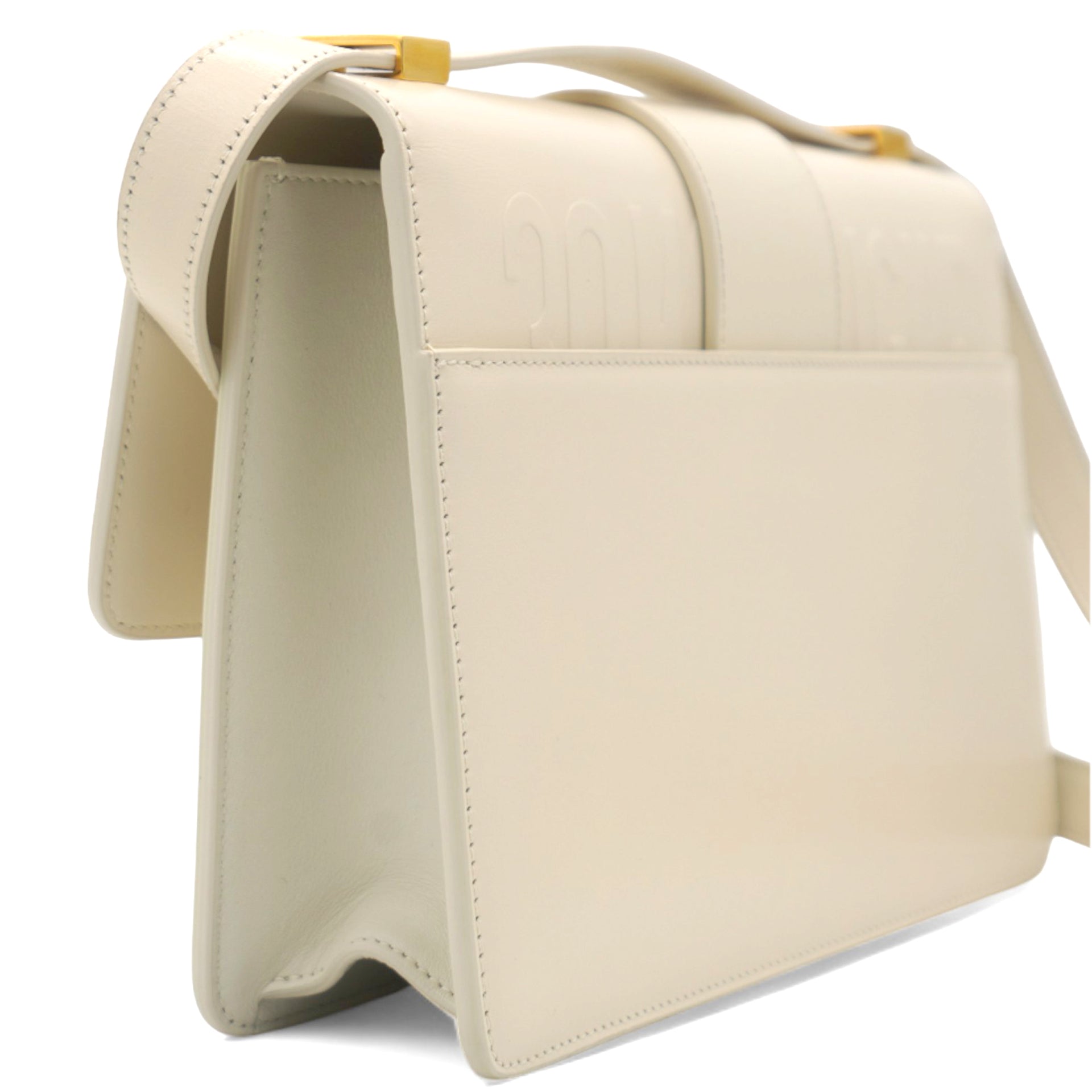 White Leather 30 Montaigne Shoulder Bag