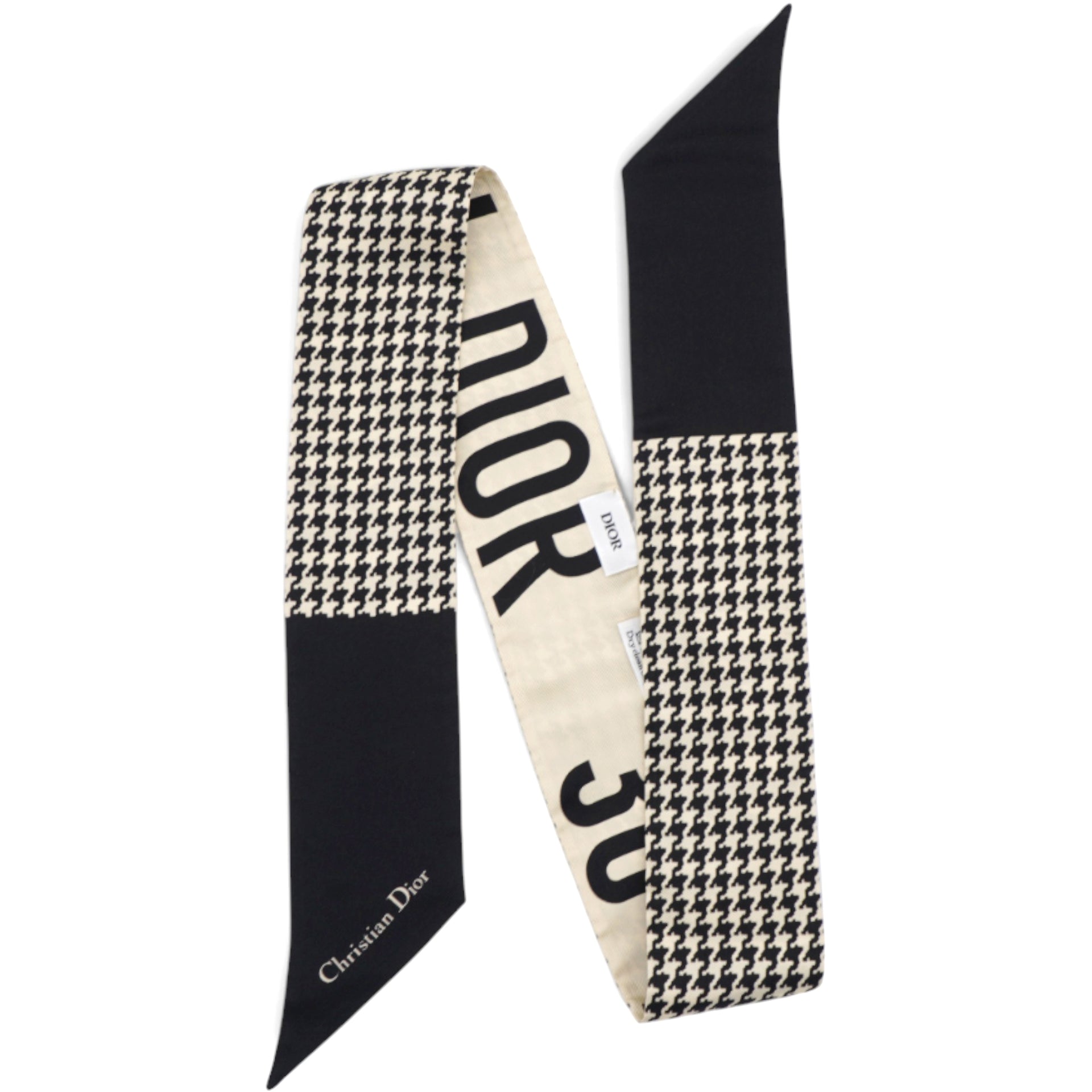 Black & beige 30 Montaigne Printed Silk Bandeau