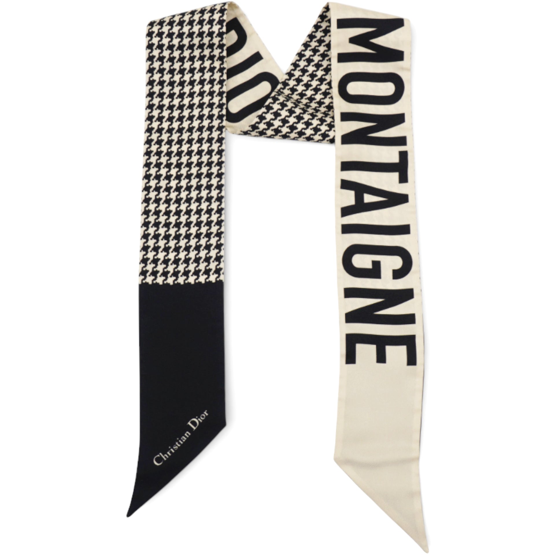 Black & beige 30 Montaigne Printed Silk Bandeau