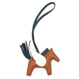 Brown Milo Lambskin and Swift Grigri Rodeo Pegase Bag Charm PM