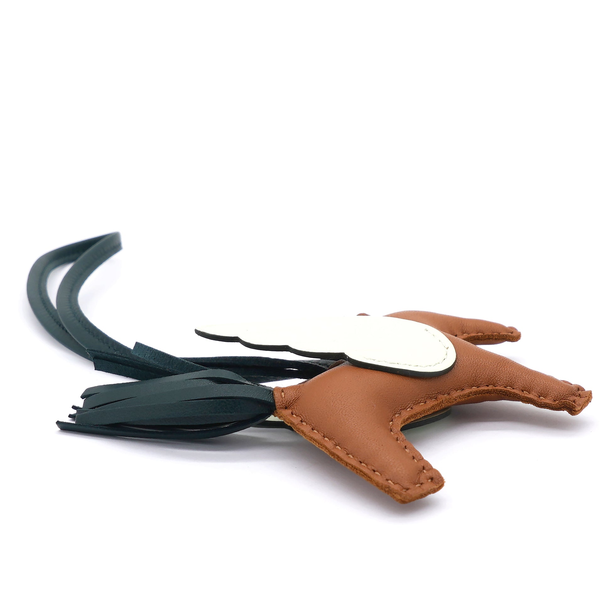 Brown Milo Lambskin and Swift Grigri Rodeo Pegase Bag Charm PM