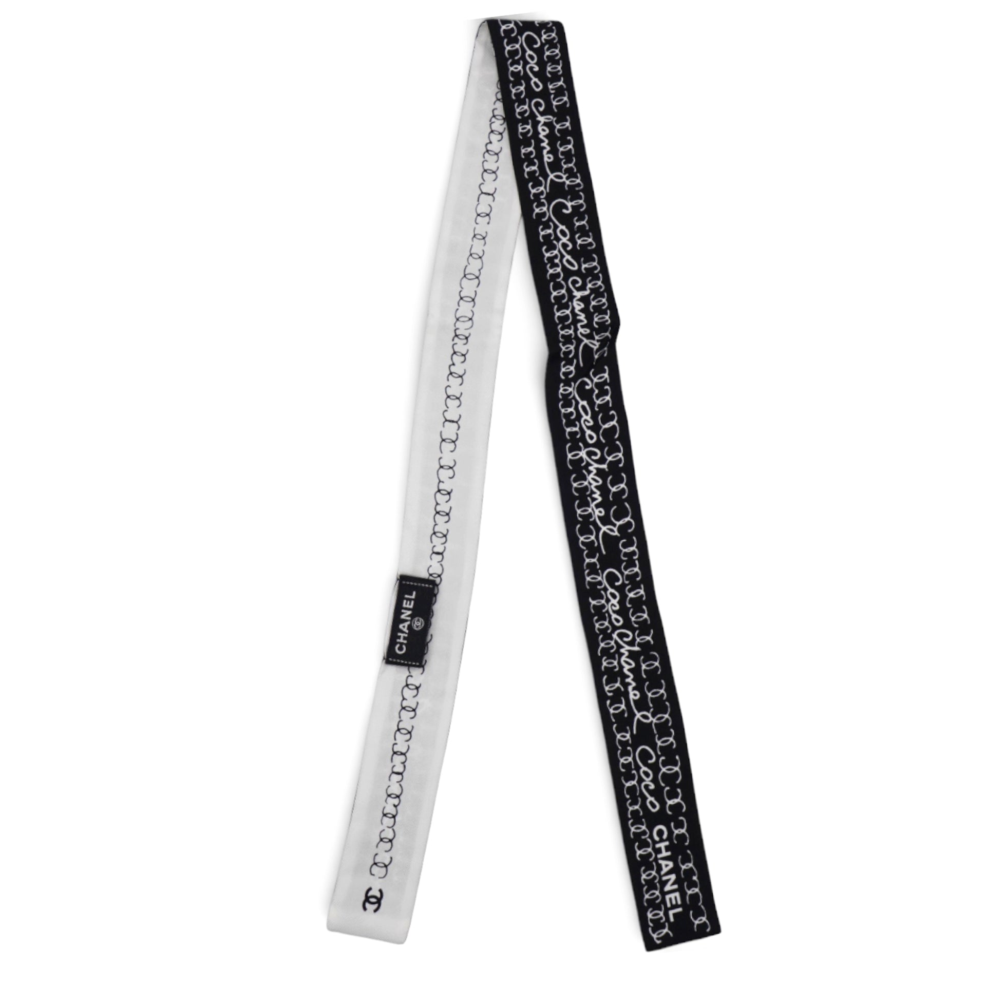 Coco Mark Silk Foulard Black/White