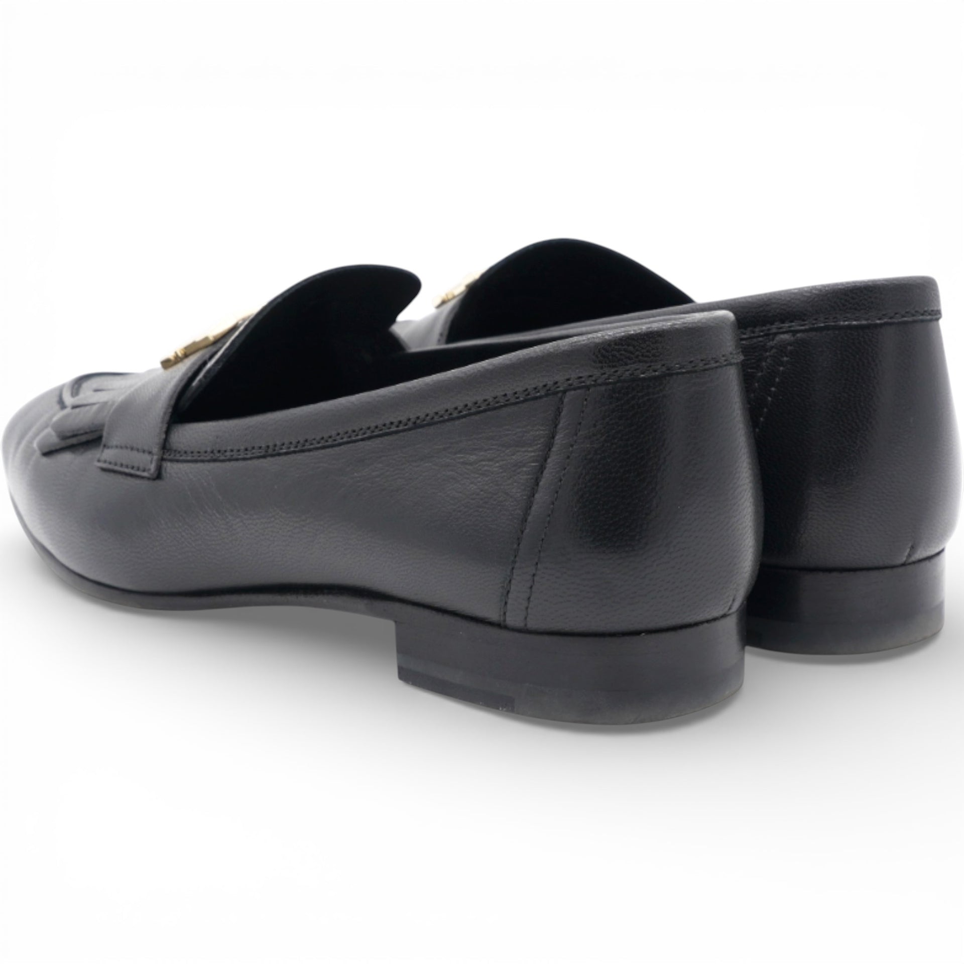 Women Royal Loafers Black Gold Hardware Size 36.5