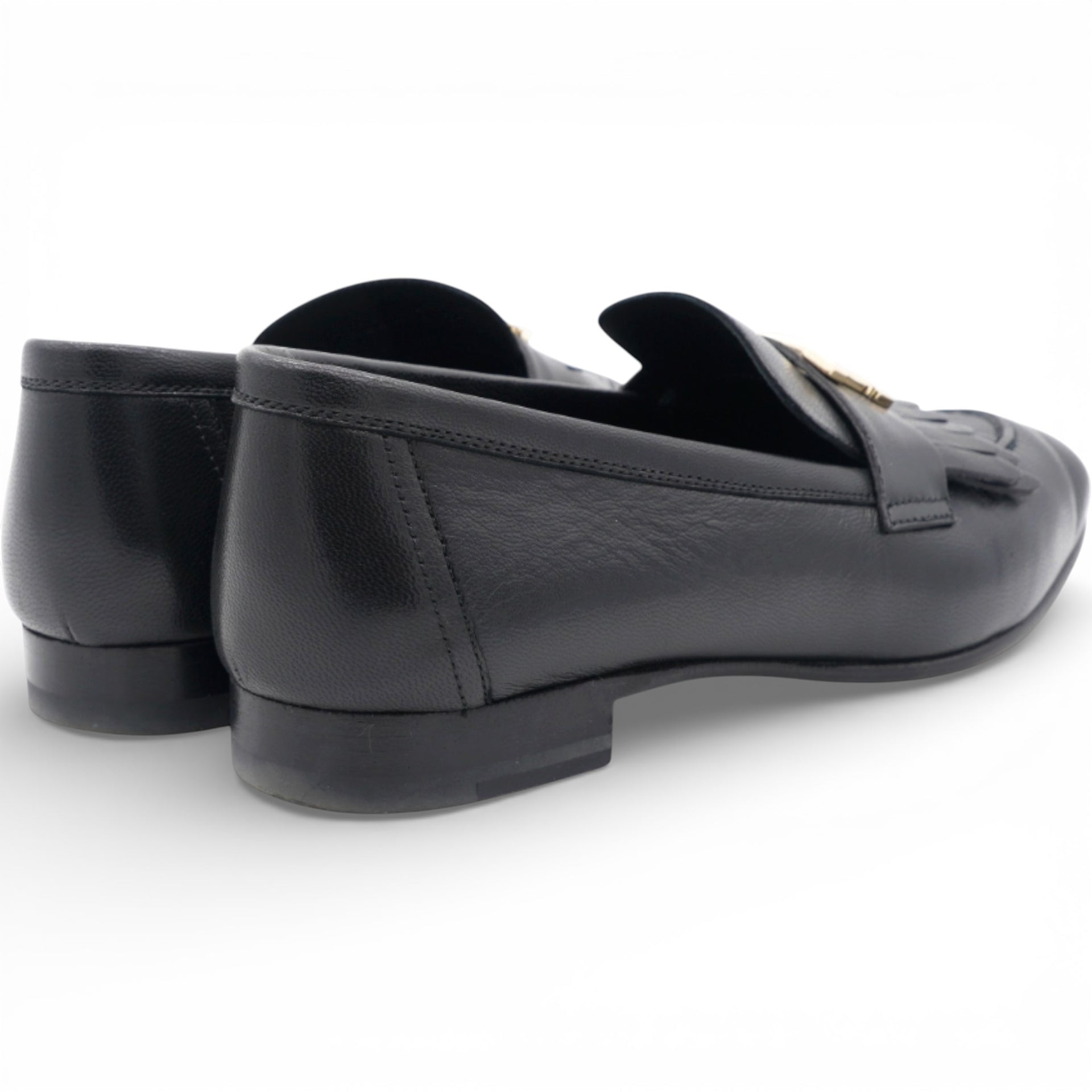 Women Royal Loafers Black Gold Hardware Size 36.5