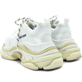 White Mesh And Leather Triple S Clear Sole Low Top Sneaker  38