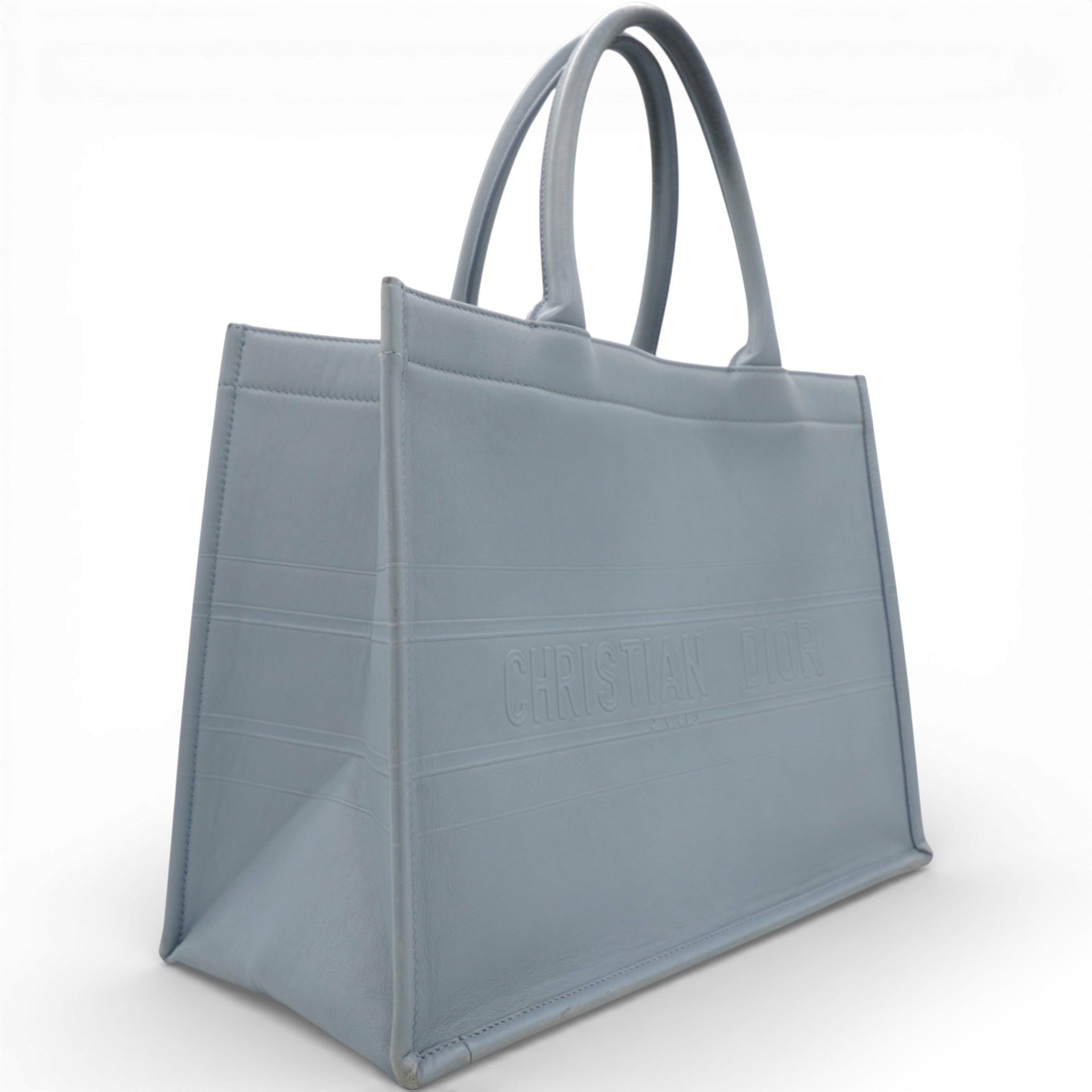 Embossed Medium Book Tote Cloud Blue