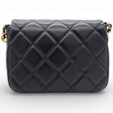 Black Pearl Chain Mini Flap Bag Gold Hardware