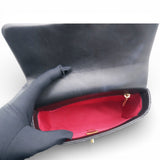 Black Pearl Chain Mini Flap Bag Gold Hardware