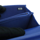 Chevron Blue Lambskin Leather WOC Bag