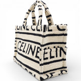 White/Black Canvas Fabric Cabas Thais Tote Bag