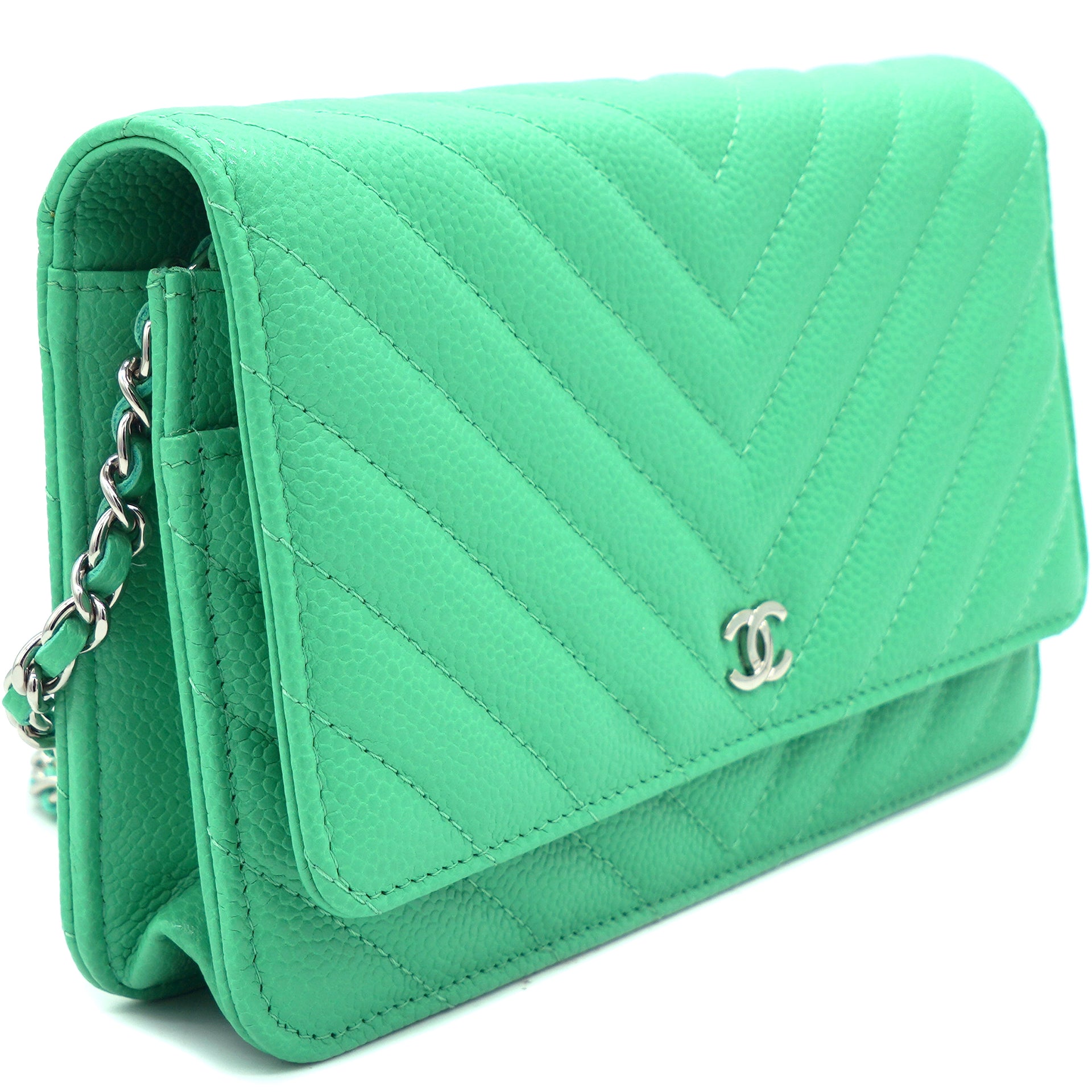 CHANEL, Bags, Chanel Aged Calfiskin Chevron Quilted Small Gabrielle Hobo  Green Black