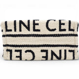 White/Black Canvas Fabric Cabas Thais Tote Bag