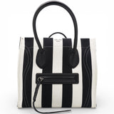Cotton Canvas Striped Phantom Luggage White Black