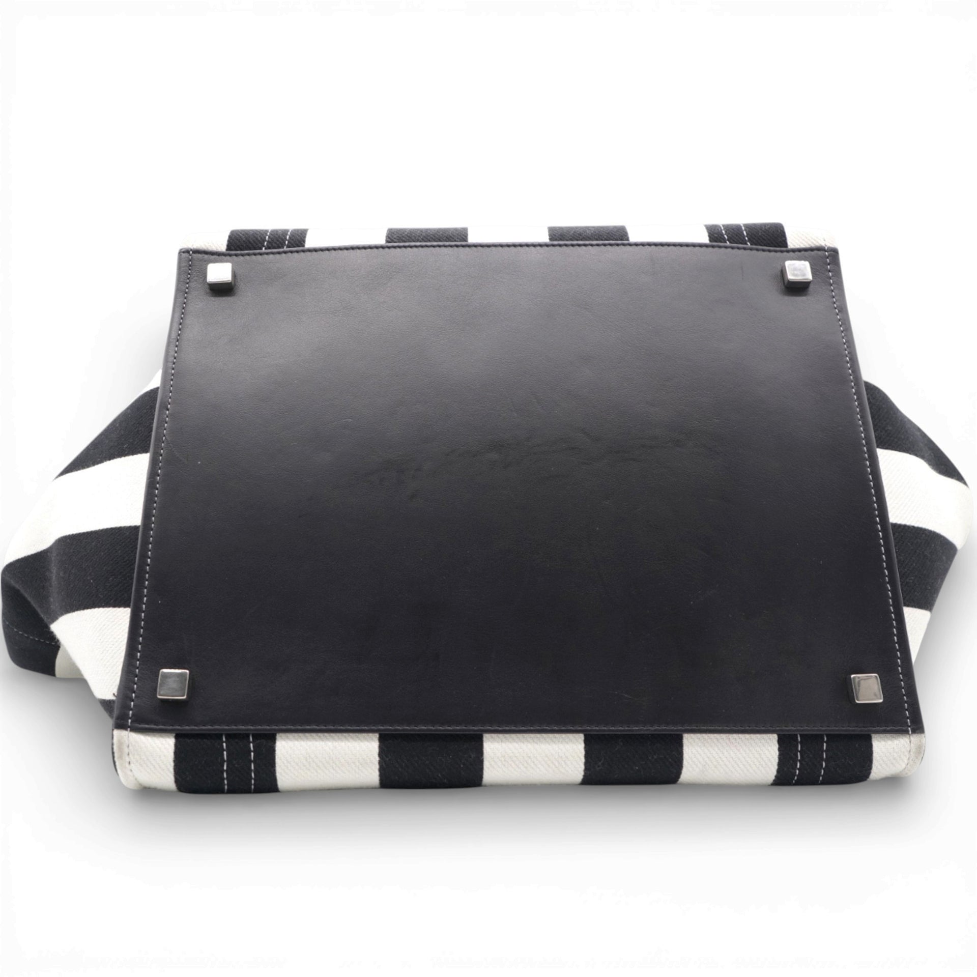 Cotton Canvas Striped Phantom Luggage White Black