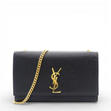 Grain De Poudre Medium Classic Monogram Kate Satchel Black