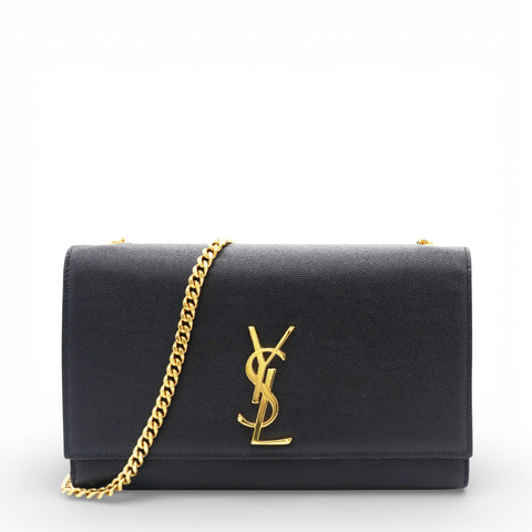 Grain De Poudre Medium Classic Monogram Kate Satchel Black