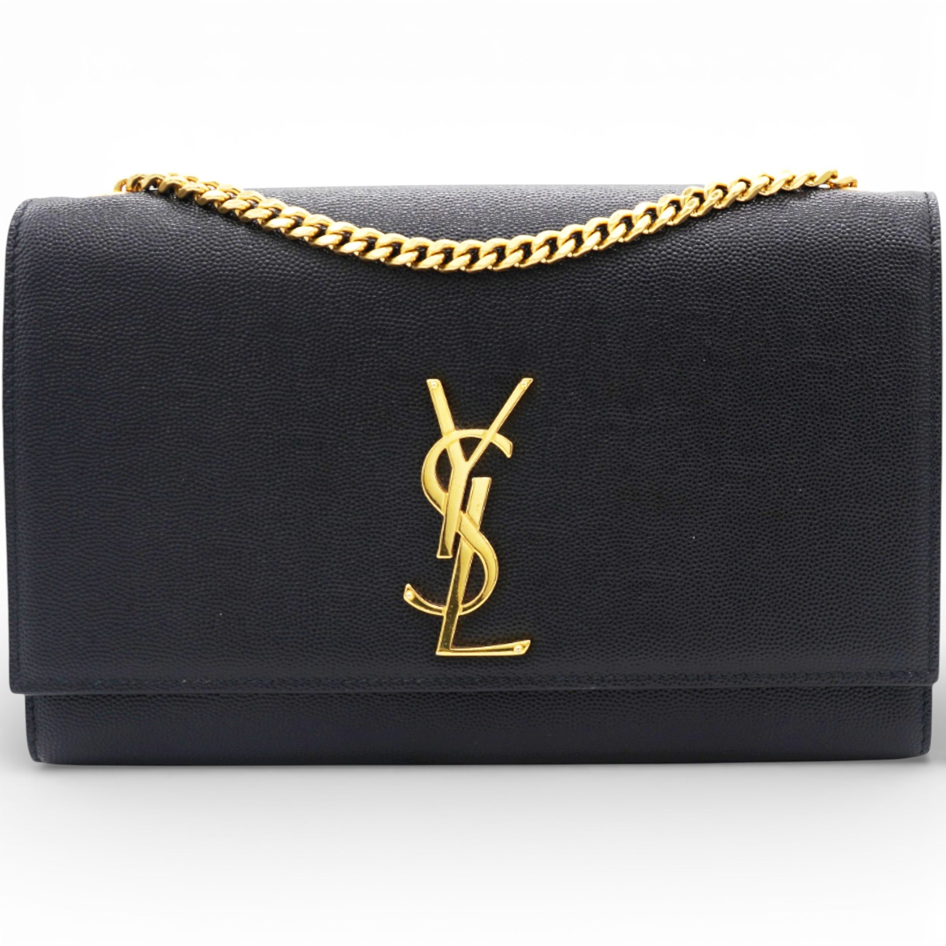 Grain De Poudre Medium Classic Monogram Kate Satchel Black