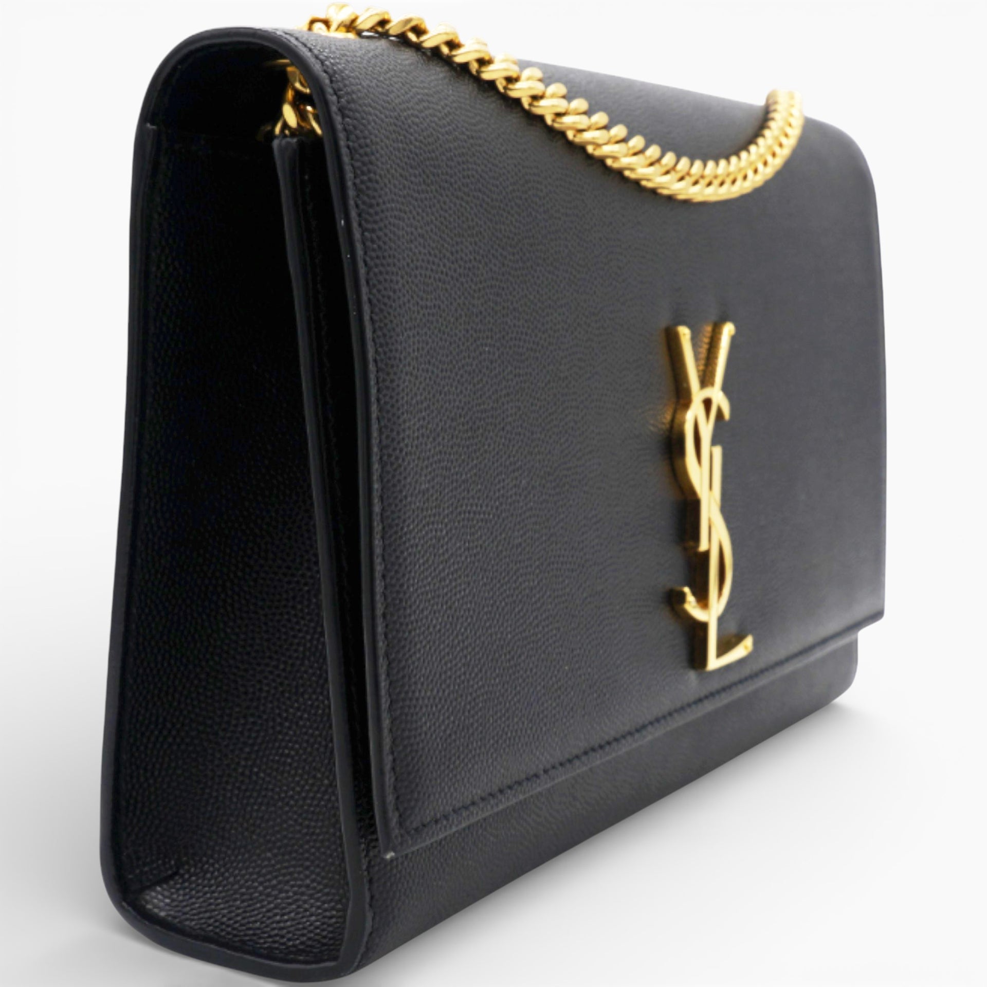 Grain De Poudre Medium Classic Monogram Kate Satchel Black