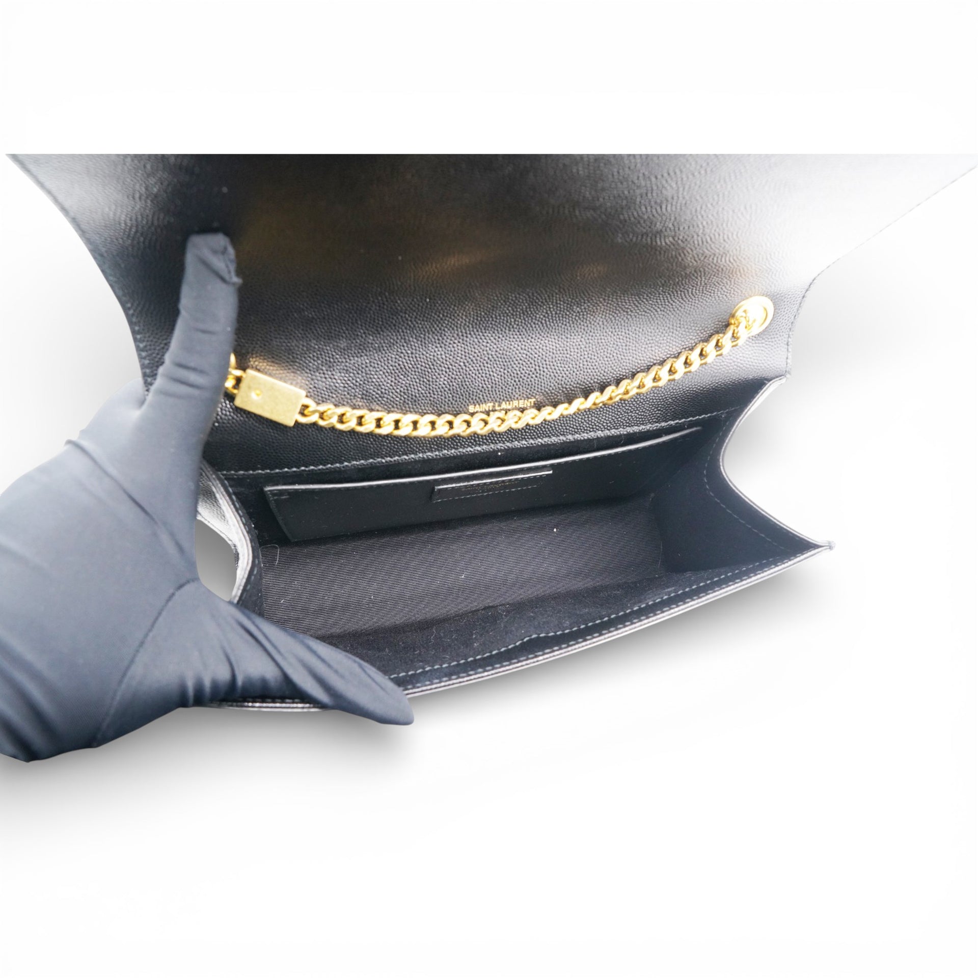 Grain De Poudre Medium Classic Monogram Kate Satchel Black