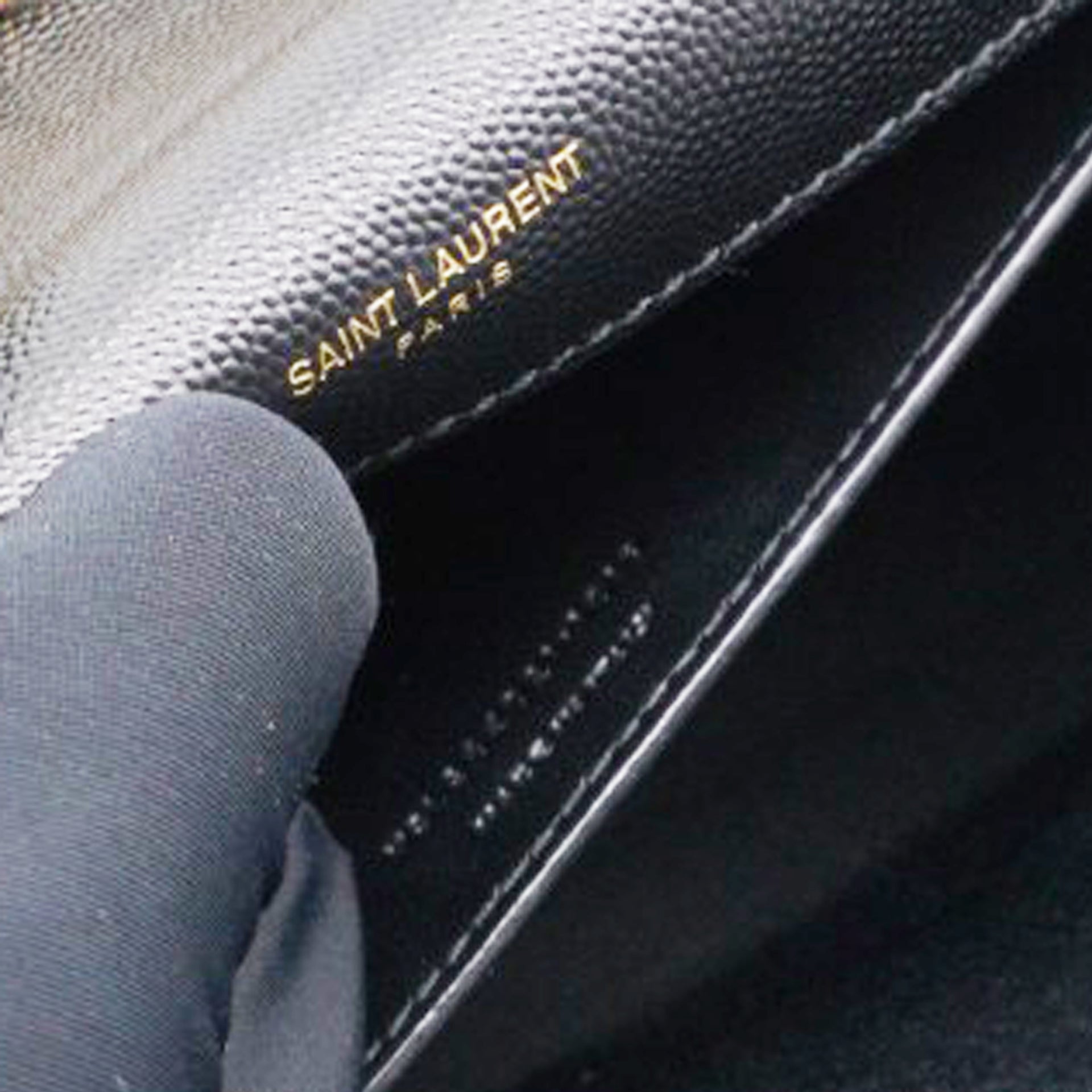 Sheepskin Matelasse Chevron Monogram Large College Satchel Black