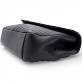 Sheepskin Matelasse Chevron Monogram Large College Satchel Black