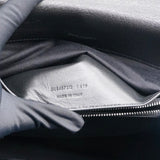 Sheepskin Matelasse Chevron Monogram Large College Satchel Black