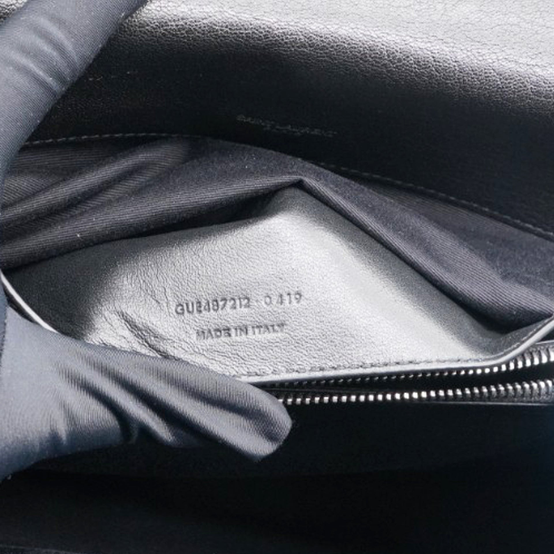 Sheepskin Matelasse Chevron Monogram Large College Satchel Black