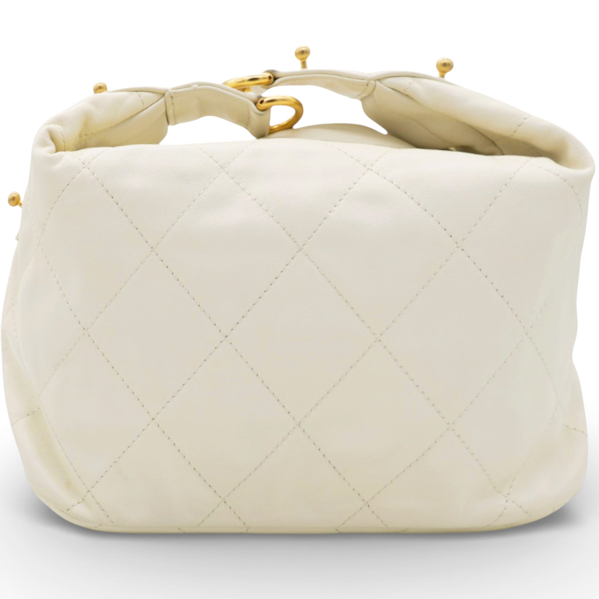 Calfskin Quilted Daily Hobo White
