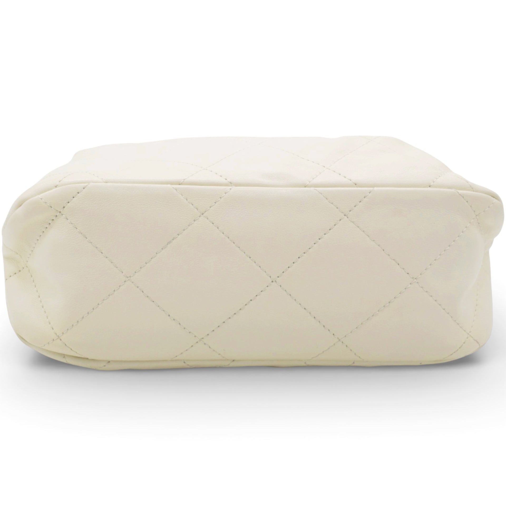 Calfskin Quilted Daily Hobo White