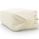Calfskin Quilted Daily Hobo White