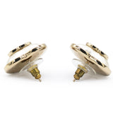 Pearl CC Heart Earrings Gold