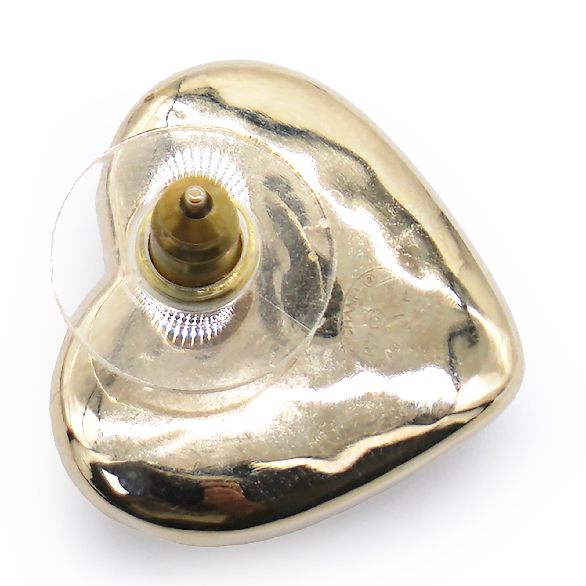 Pearl CC Heart Earrings Gold