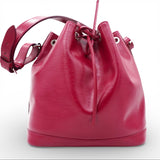 Vintage Noe Pm Handbag In Red Epi Leather Red Bucket Bag