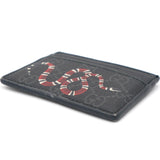 Black GG Supreme Canvas and Leather Kingsnake Card Holder