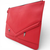 Zip Around Bug Eyes Long Wallet in Red Leather