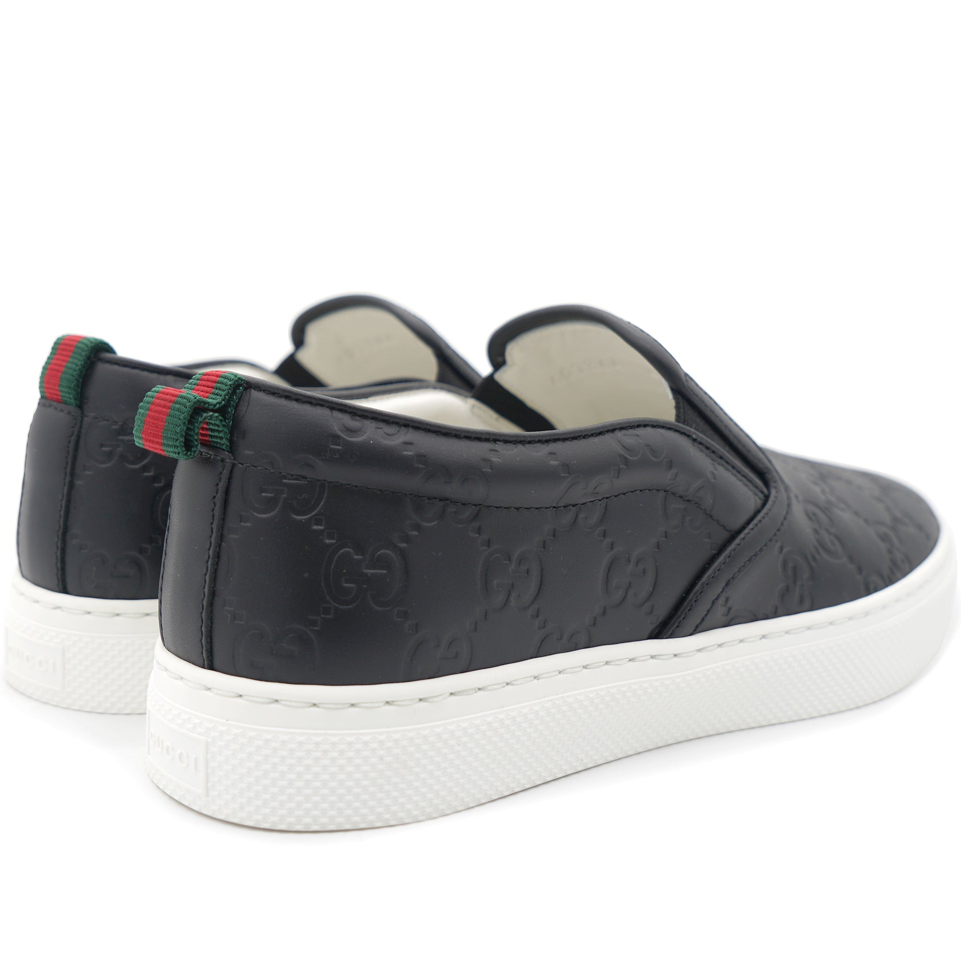 Black Men Guccissima Leather Slip On Sneakers 6/40
